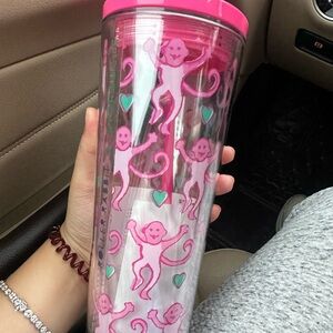 Starbucks Roller Rabbit Pink Cold Tumbler